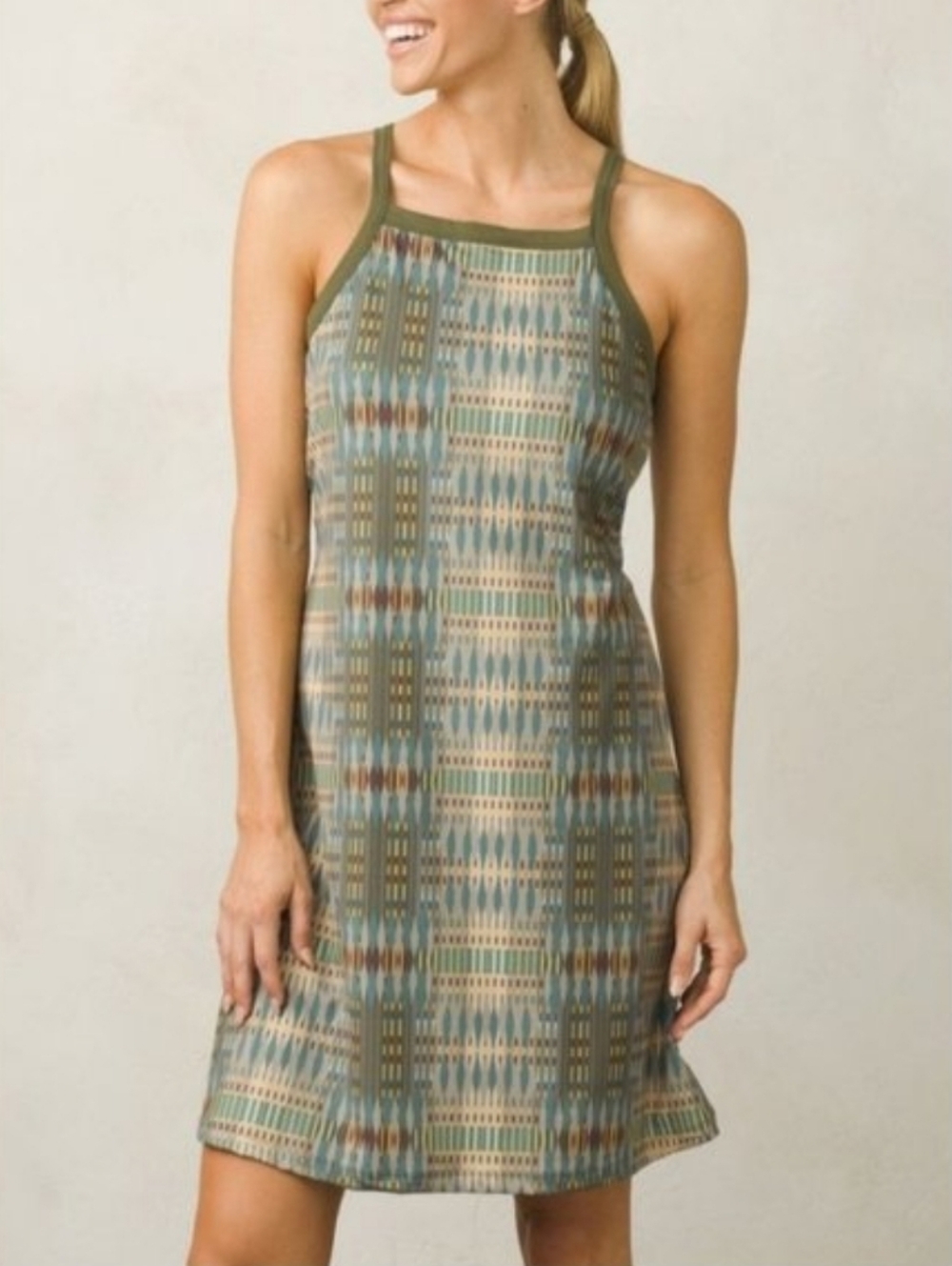 Prana Ardor Tank Dress Geo Green